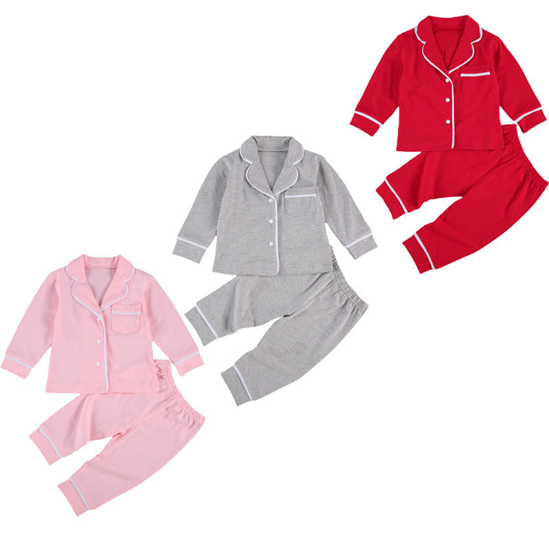 Ensembles de pyjama deux pièces en coton pour enfants en bas âge, bébé fille et garçon