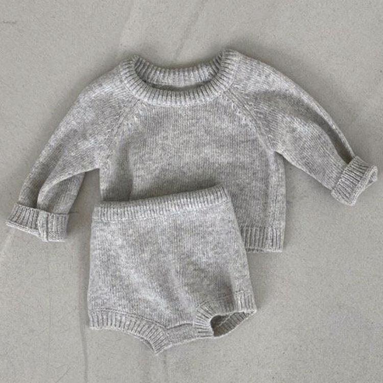 Baby Sweater Top Shorts Suit