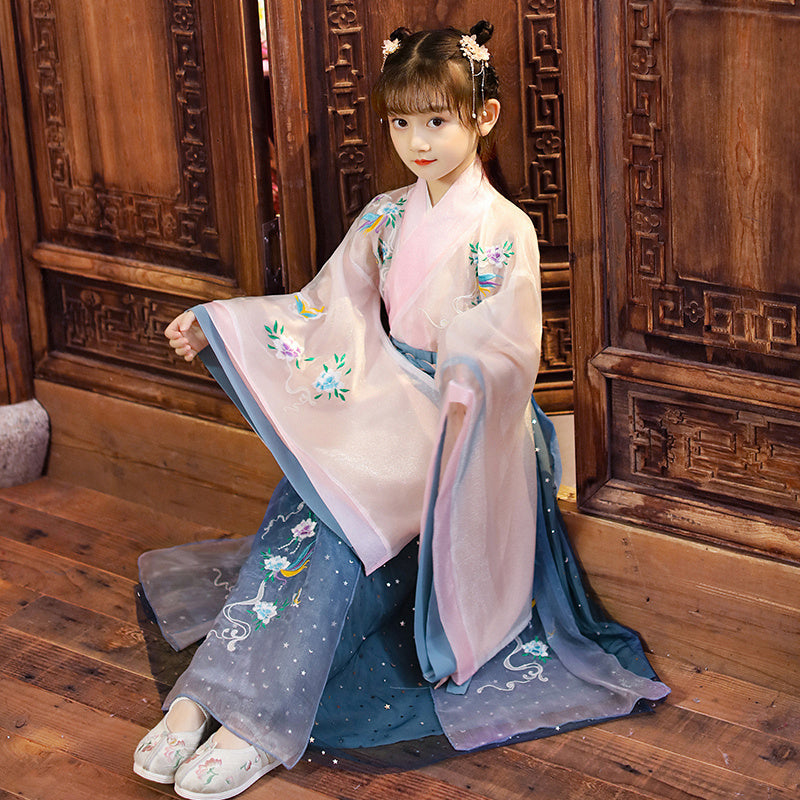 Long-sleeved light gauze children's dress