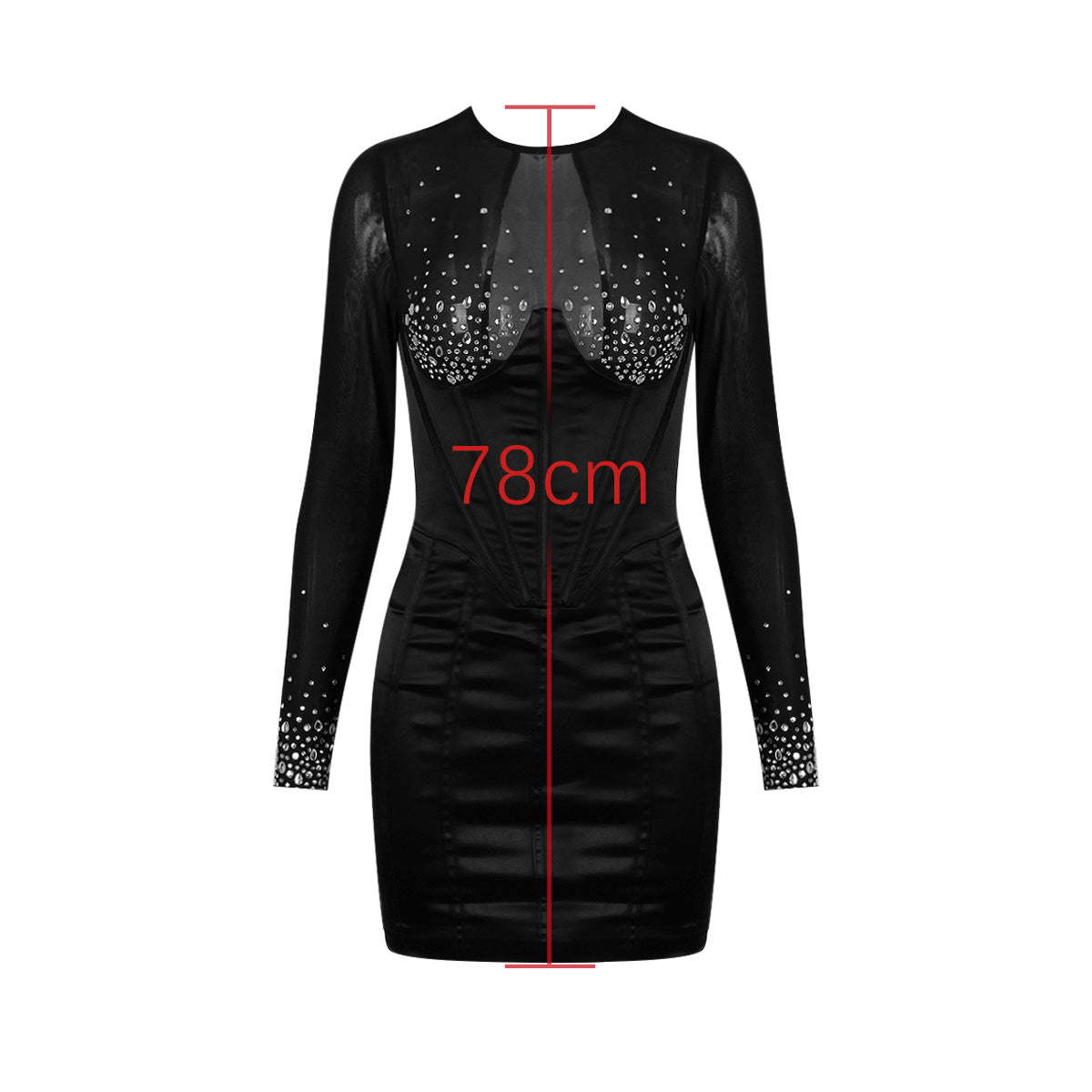 Femmes Hot strass Fishbone Hot Girl Skinny hanche jupe robe noire