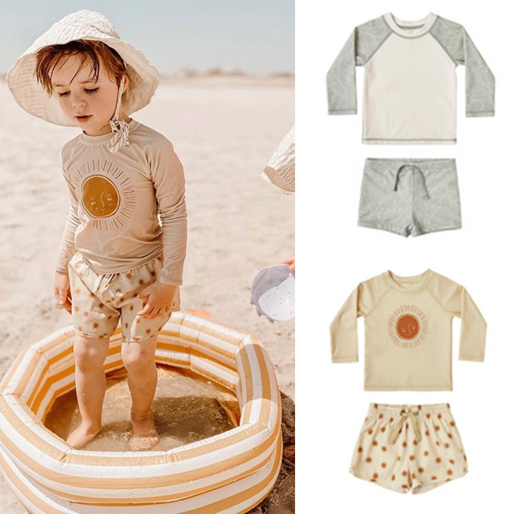 Maillot de bain à manches longues pour enfants, Protection solaire, ensemble maillot de bain pour bébé