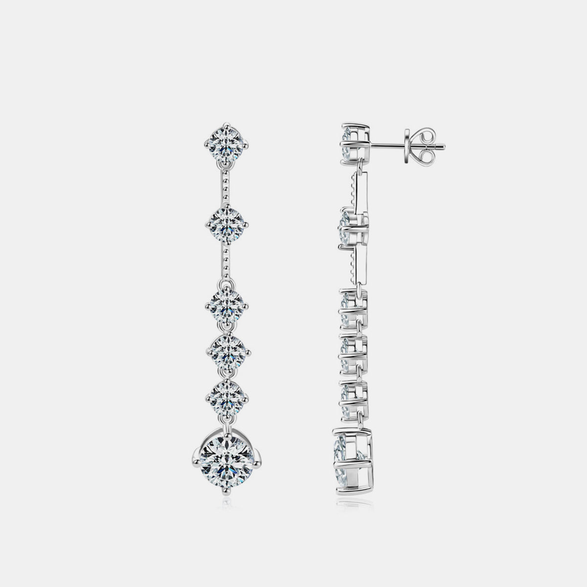 Boucles d'oreilles en argent sterling 925 moissanite 4 carats