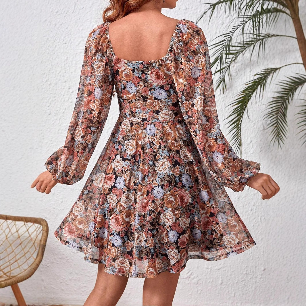 Spring And Autumn European And American Long Sleeve Dress Women