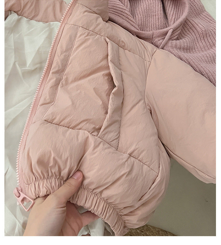 Veste en duvet tricotée pour enfants, nouvelle collection automne et hiver