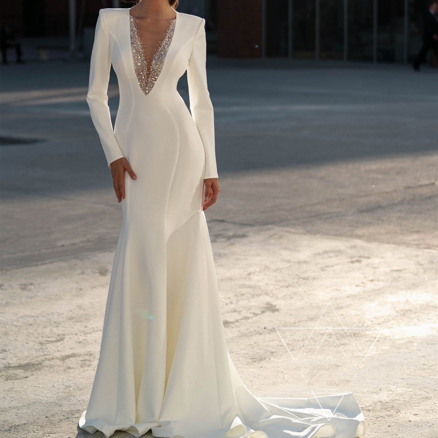 Vestido de novia blanco de alta sociedad con temperamento Vestido tostado nupcial