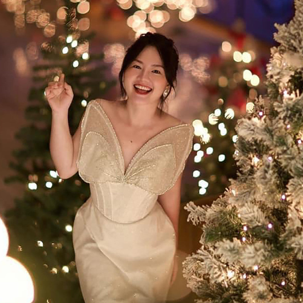 Vestido de moda con diamantes de mariposa para mujer