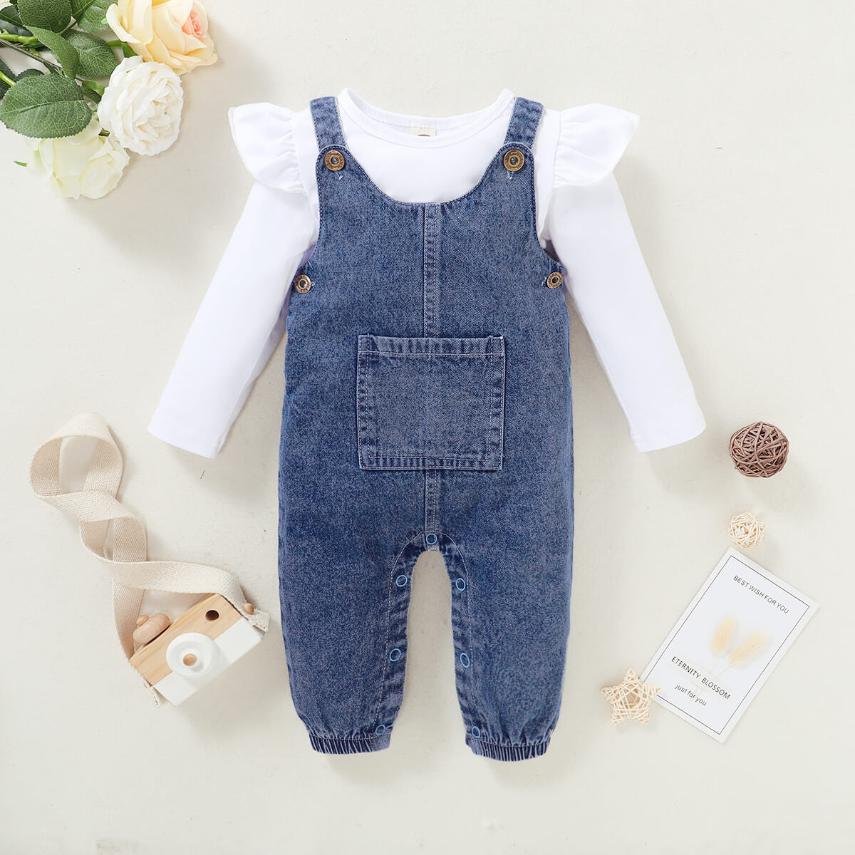 Ensemble de vêtements pour bébé fille, manches longues