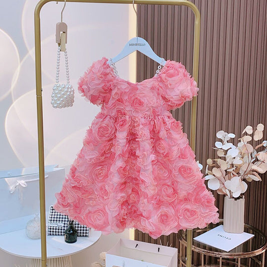 Baby's Western Style Three-dimensional Cut Flower Skirt