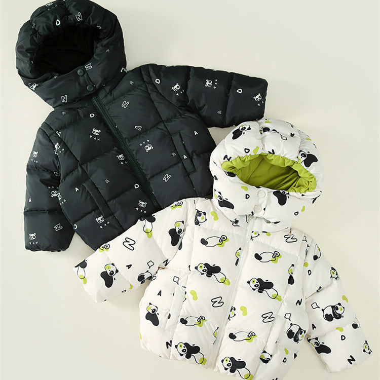 Winter Children's Down Jacket Boys And Girls Three-proof A Tall Hat Collar Windproof Thermal Coat