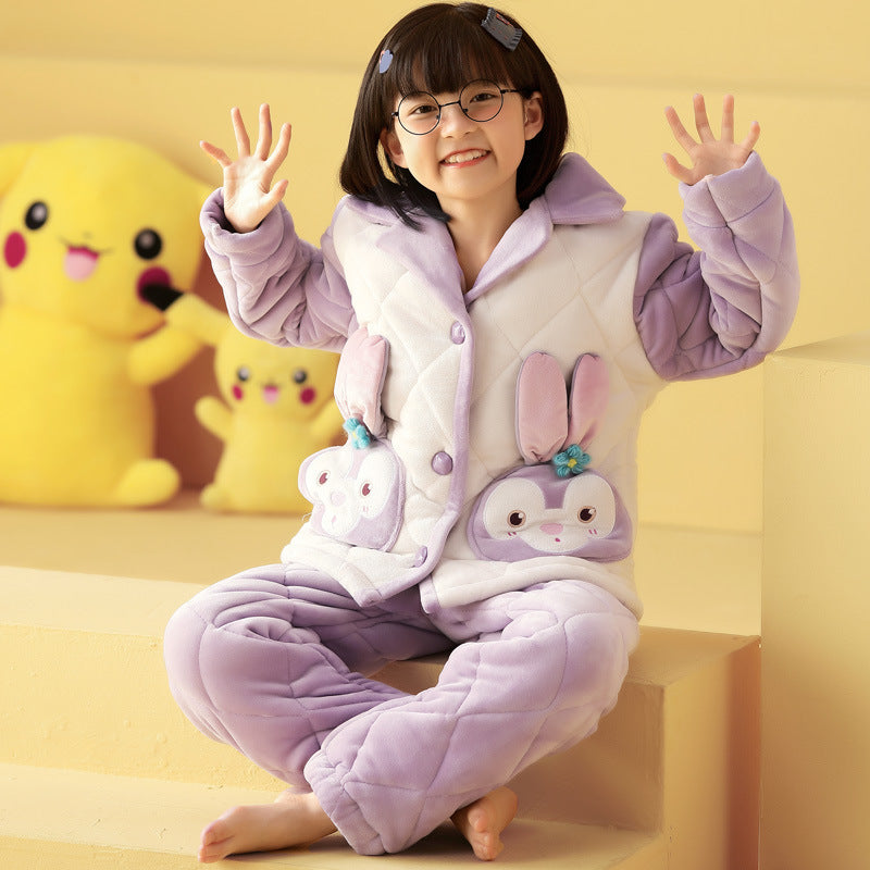 Pyjama pour enfants en flanelle de coton en hiver