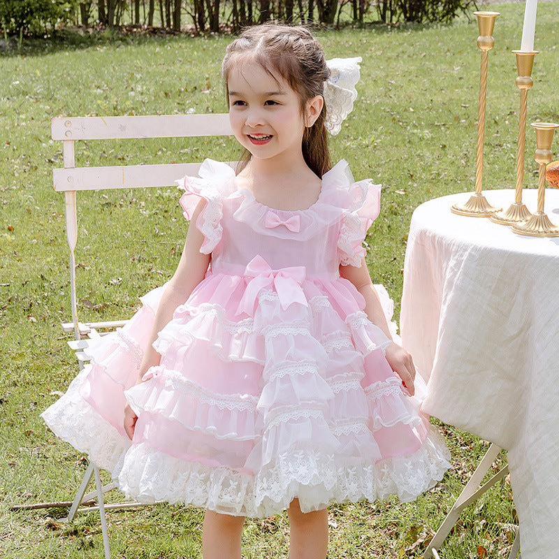 Gilet jupon pour filles, robe de gâteau, robe de princesse Lolita pour enfants