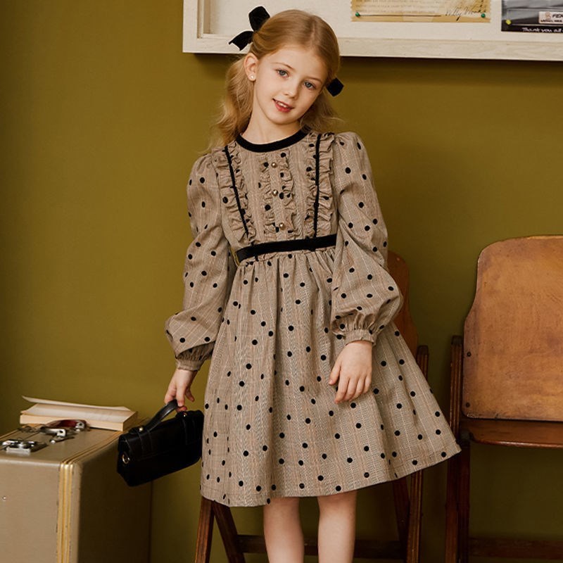 Robe de princesse à pois pour filles