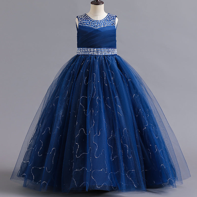 Children's Fashion Beaded Evening Dress