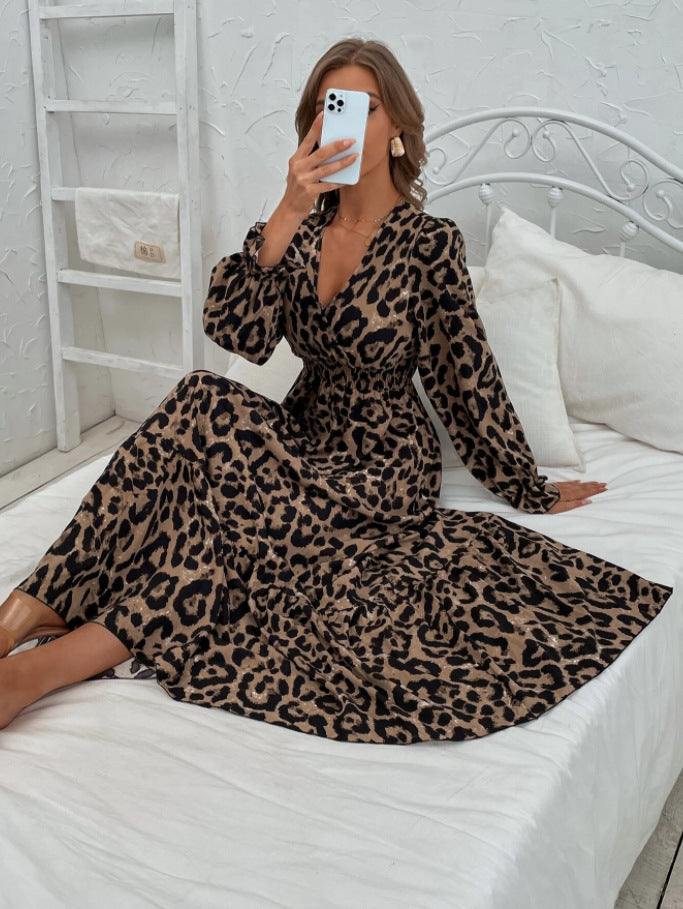 Robe longue fleurie à col en V Vêtements pour femmes