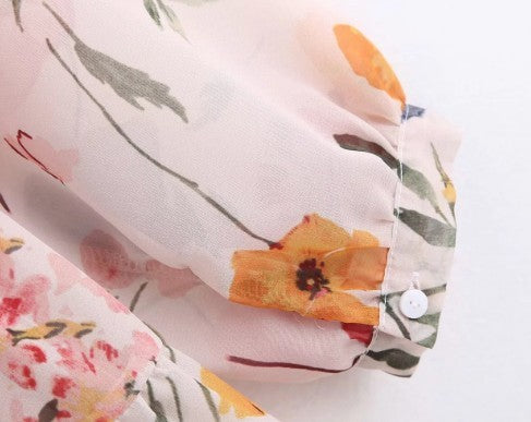 Vestido de dos piezas con estampado floral para mujer