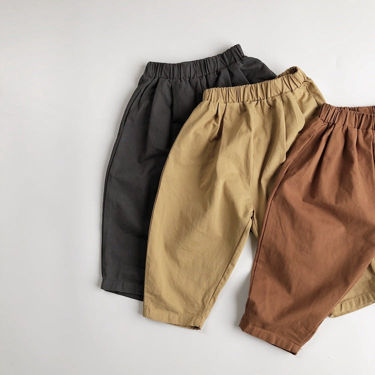 Cotton Woven Trousers Carrot Pants