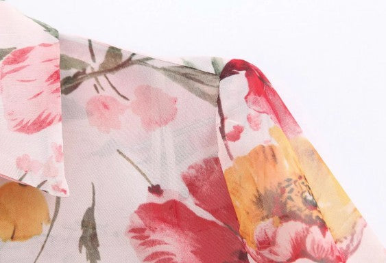 Vestido de dos piezas con estampado floral para mujer