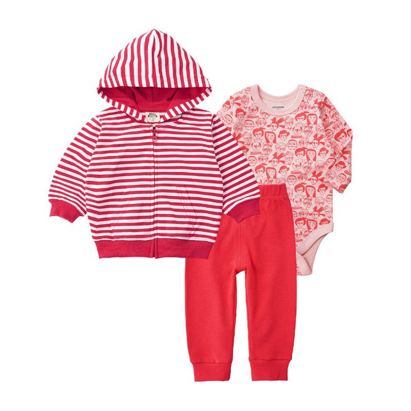 Costume trois pièces en coton pour bébé, Cardigan à capuche, manteau pour enfants, sortie