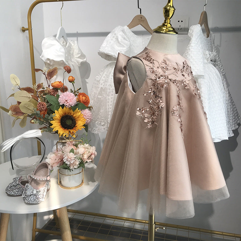 Robe taille haute bébé anniversaire mariage à la mode