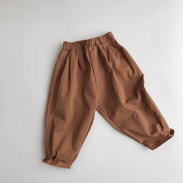 Cotton Woven Trousers Carrot Pants