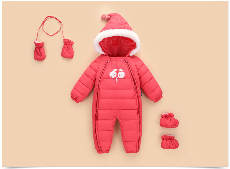 Barboteuse en coton pour bébé de 0 à 18 mois, Costume d'hiver épais pour garçons et filles, combinaison chaude pour nourrissons, combinaison pour enfants, vêtements d'extérieur pour bébé