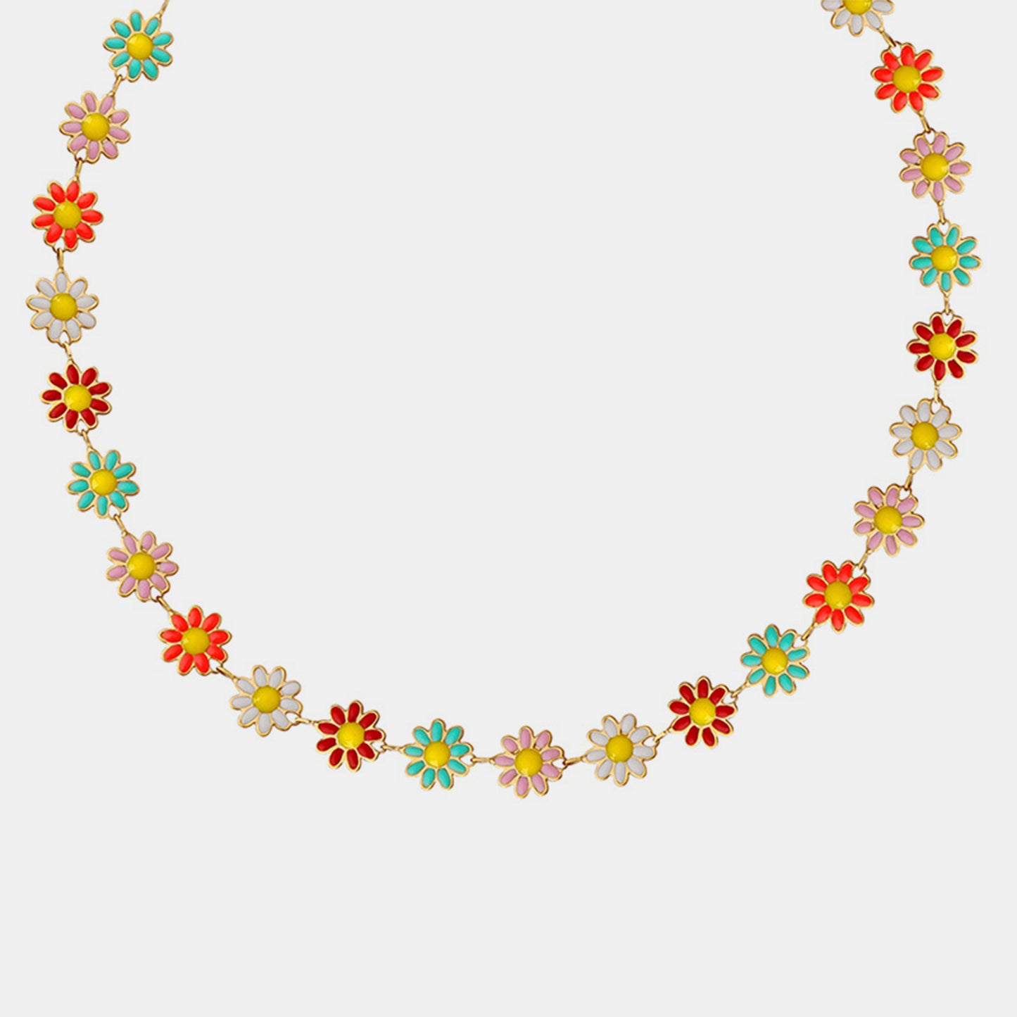 Collar de flores de goteo de aceite de acero de titanio