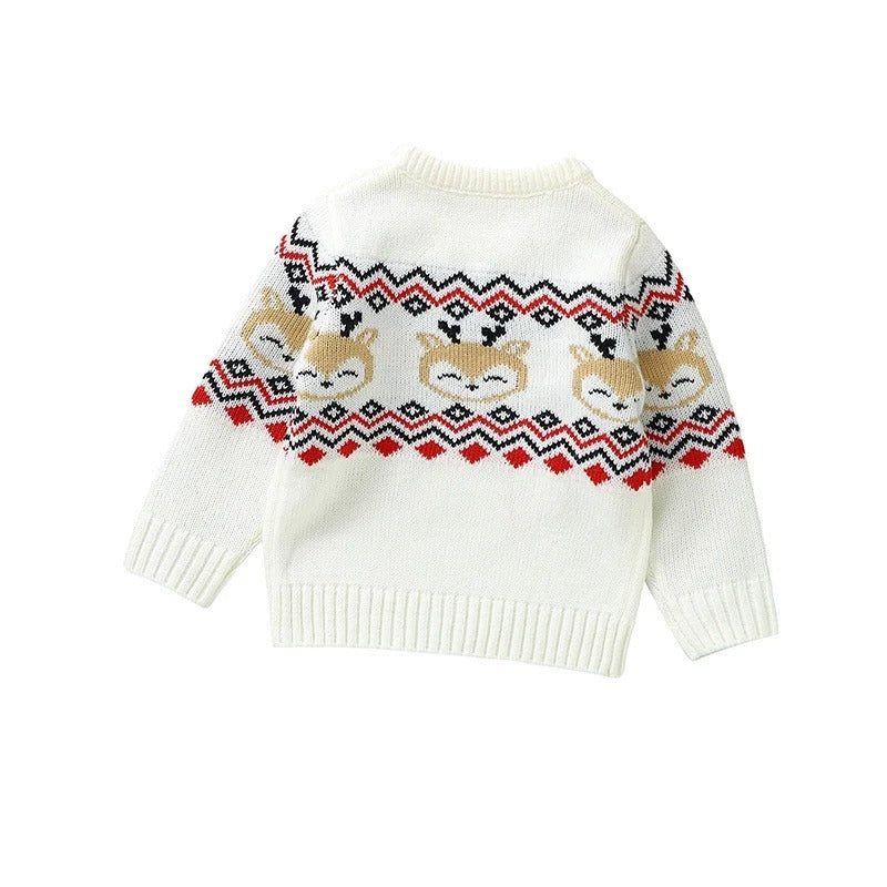 Boys And Girls Knitted Cartoon Christmas Elk Sweater