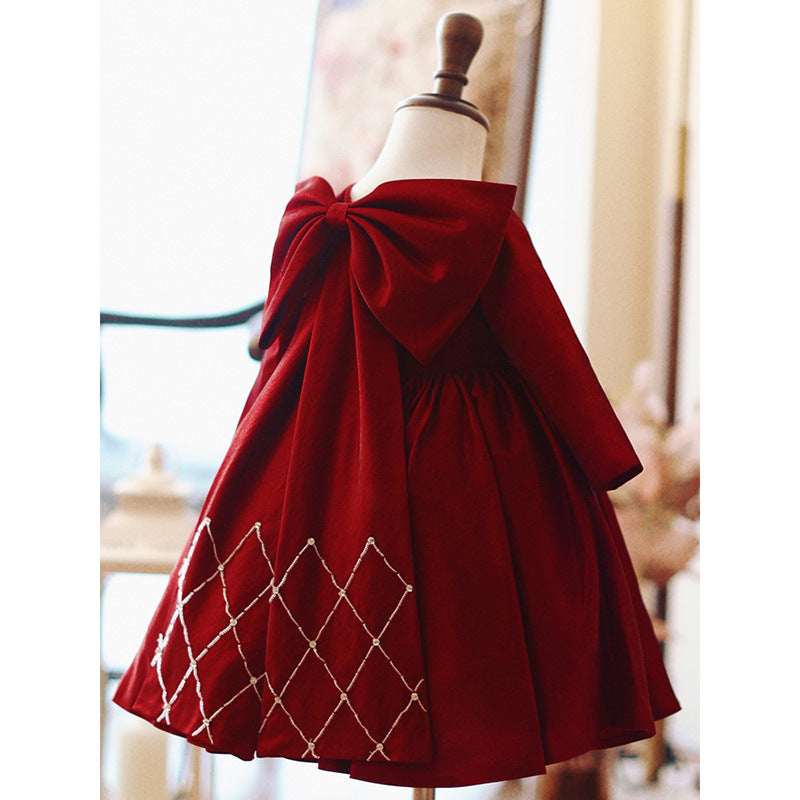 Robe rouge fille pour anniversaire princesse