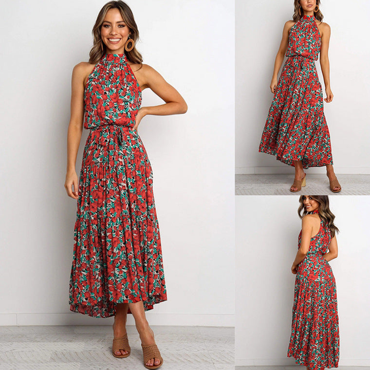 Robe florale chaude printemps et été