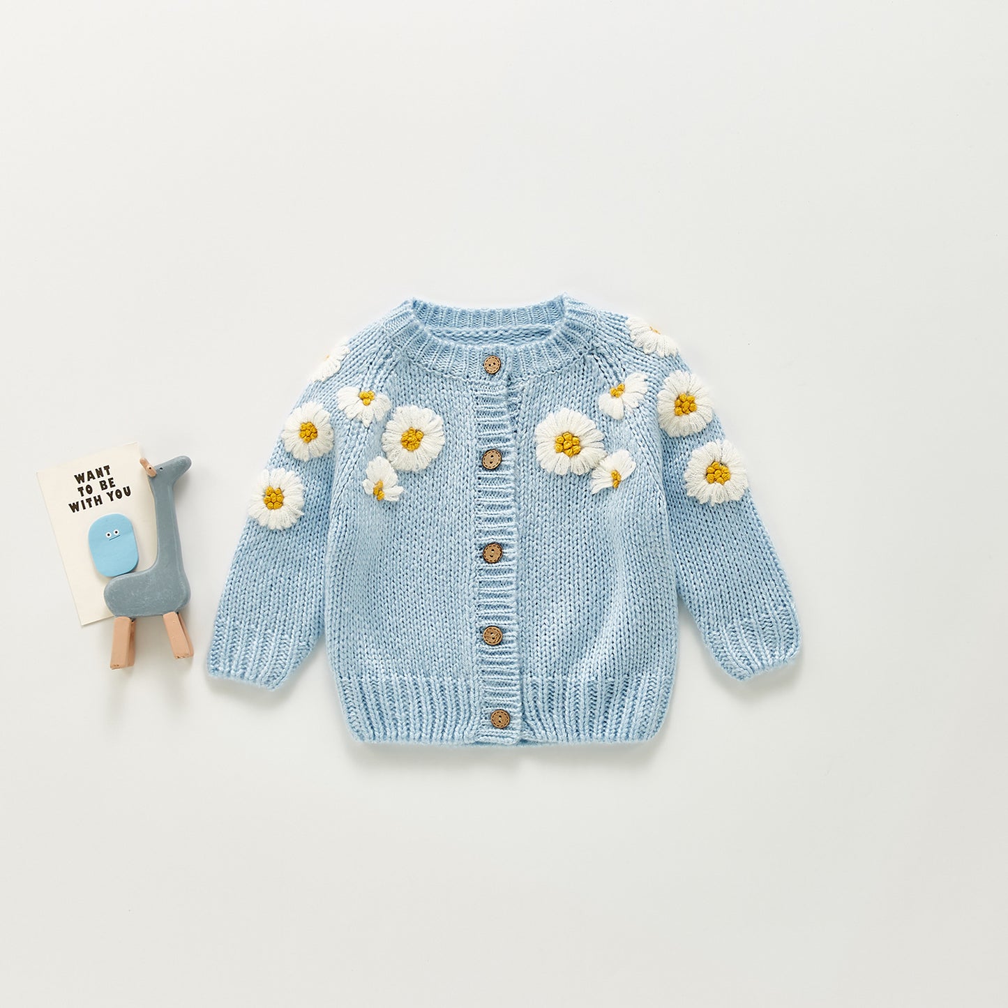 Long Sleeve Infant Cardigan Daisy Flower Top