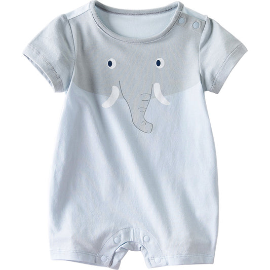 Light blue short sleeve baby jumpsuit