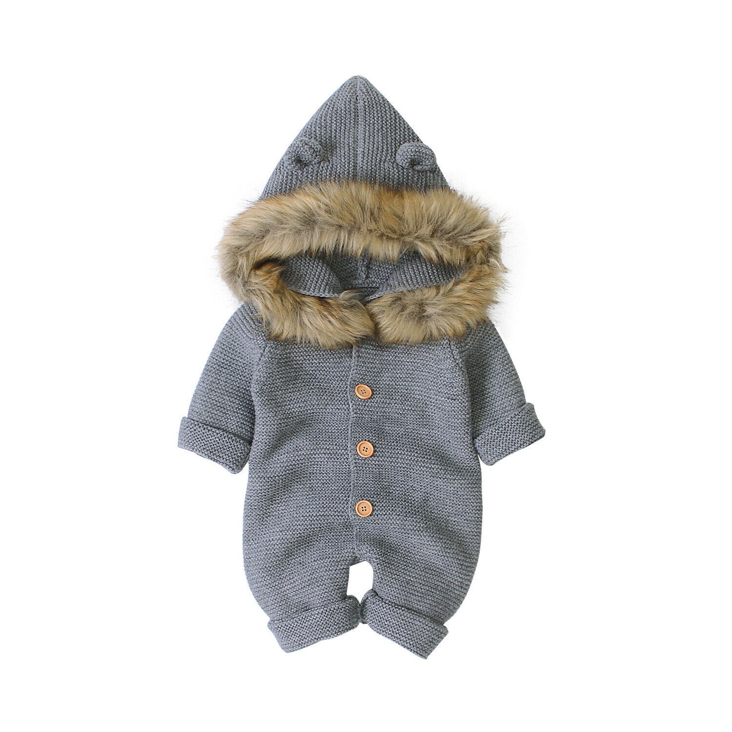 Children's hooded knitted jumpsuit