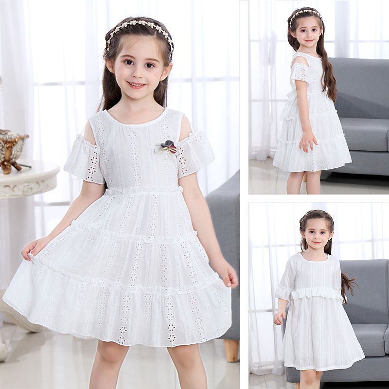 Cute Korean Style Western Style Girls Summer Princess Dress Pure Cotton