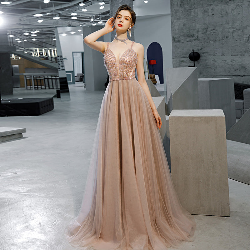 Host Evening Dress Heavy Industry High-end Temperament