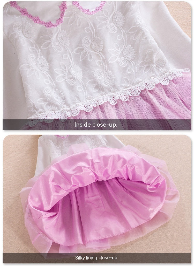 Robe deux pièces pour filles, pull à manches longues, robe de princesse, printemps