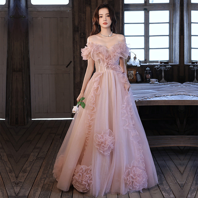 Off-shoulder Toast Clothing Summer Bride Light Luxury