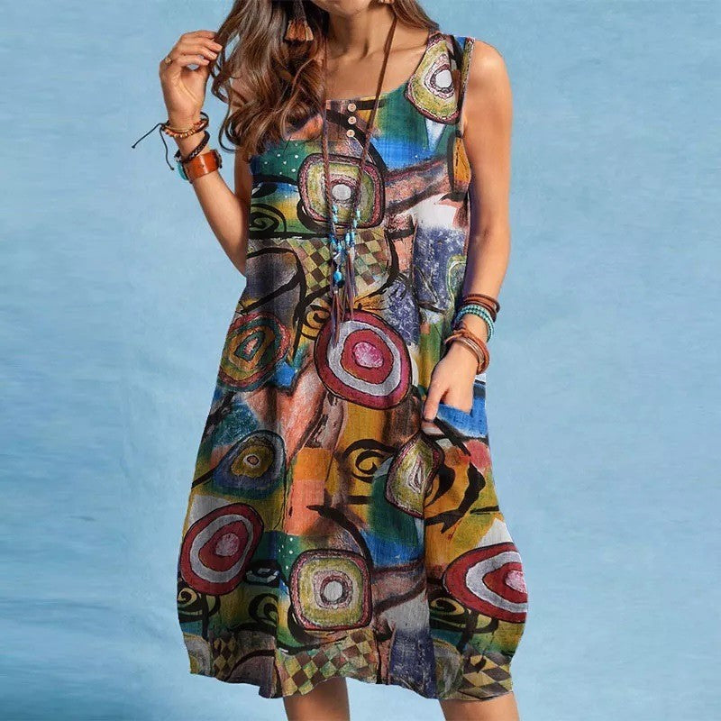 Vestido de verano con estampado floral para mujer