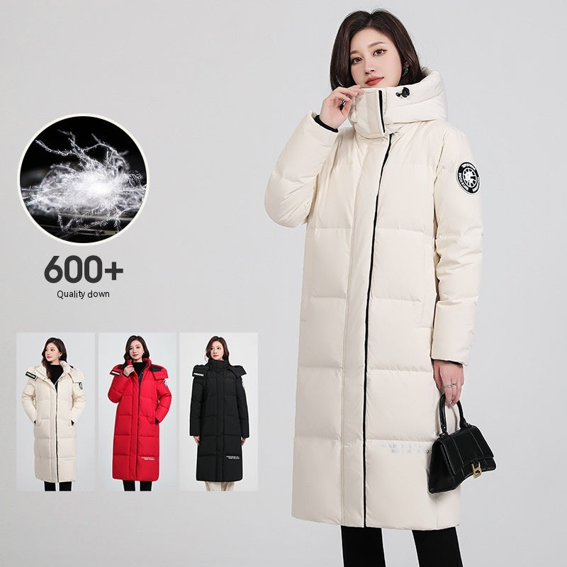 Women's Winter Thickened Casual Mid-length Down Jacket Hooded Jacket