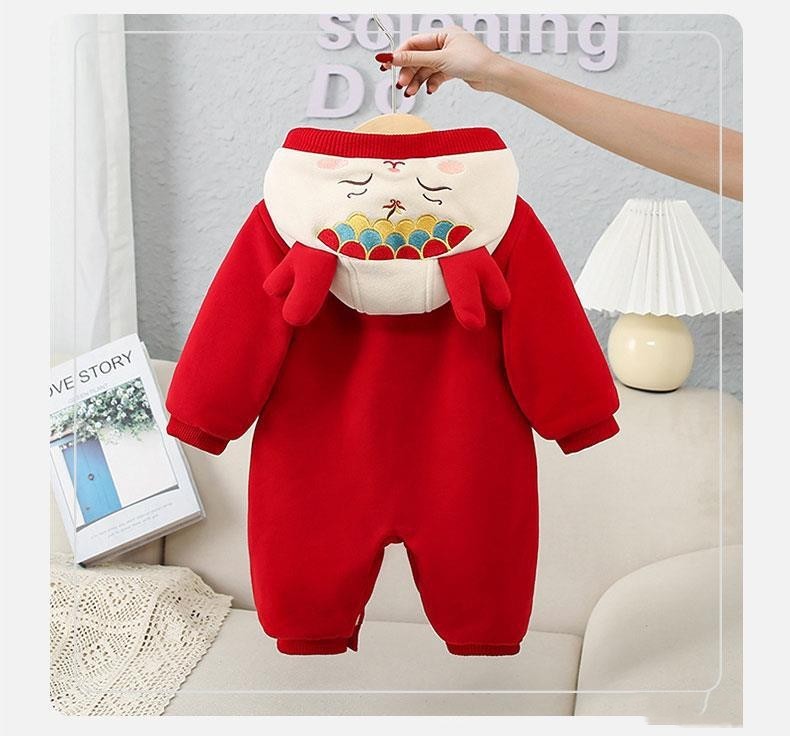 Baby Chinese New Year Clothes Winter Cotton-padded Jumpsuits