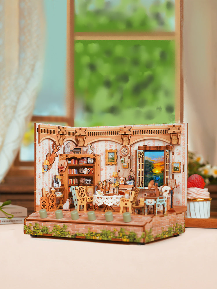 Assembled Scene Cottage Handmade Diy Villa Wooden 3d Ornaments