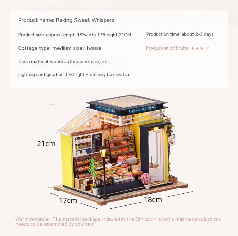 Modèle de salle de gâteau de Mini magasin de desserts créatif assemblé à la main