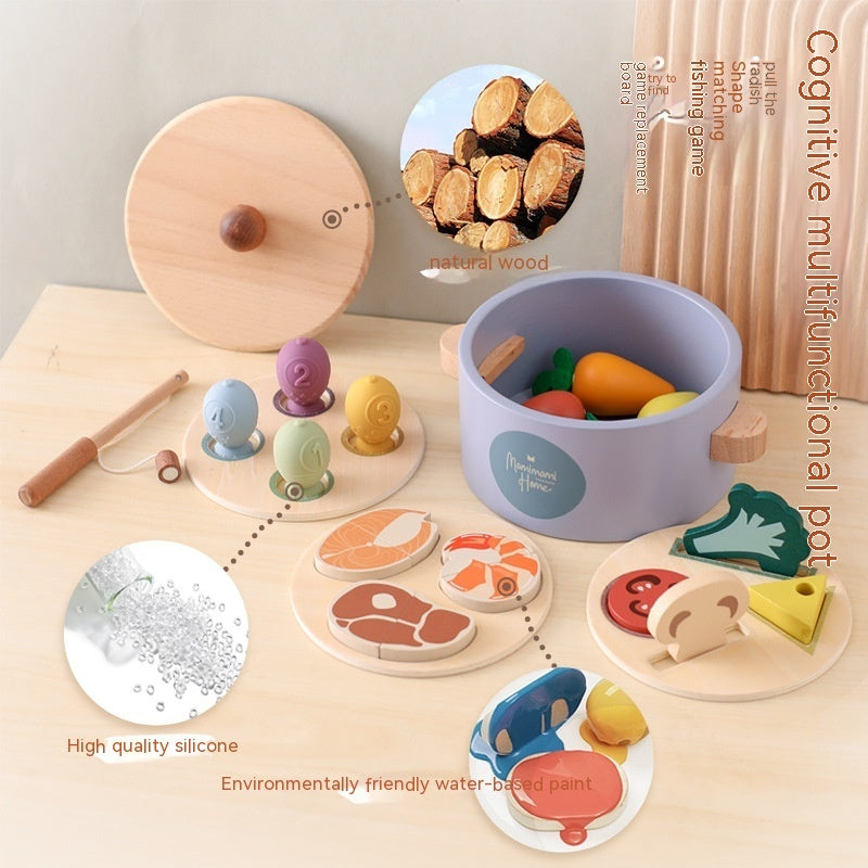 Jeu de pêche en bois pour enfants, jeu de bureau, maison de jeu, jouet