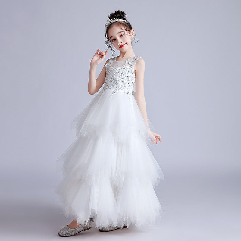 Girls evening dress long skirt puffy princess dress