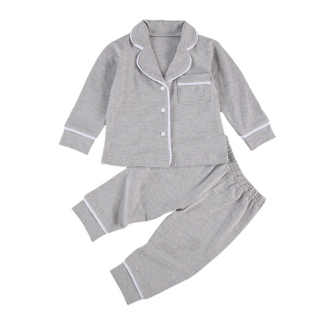 Ensembles de pyjama deux pièces en coton pour enfants en bas âge, bébé fille et garçon