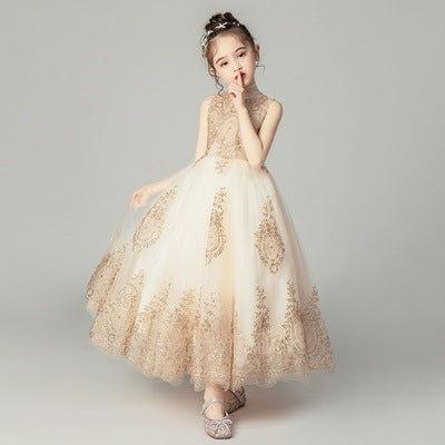 Children dress princess dress girl tail evening dress