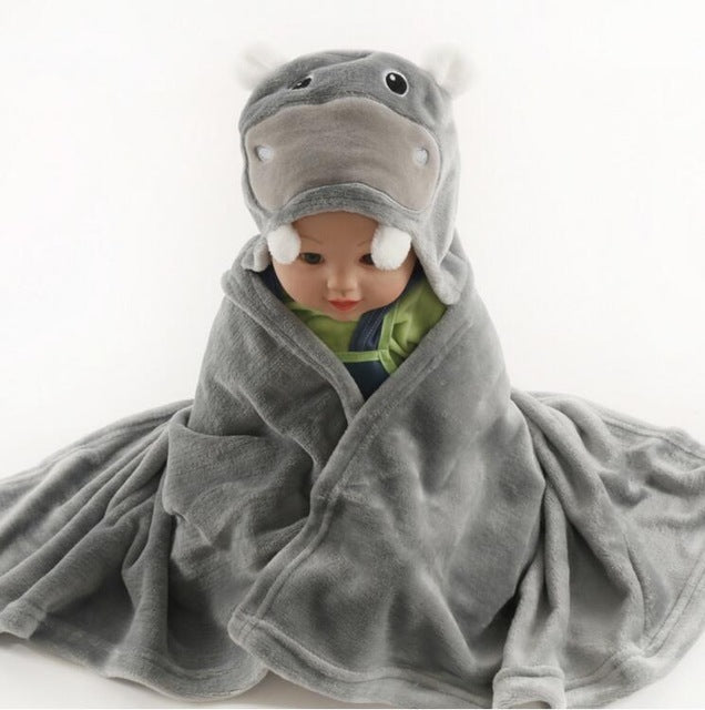 Baby fleece bath towel hooded towels bathrobe