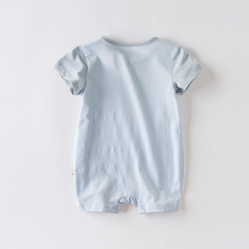 Light blue short sleeve baby jumpsuit