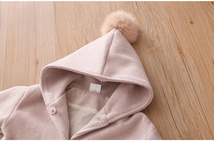 Children's mid-length woolen coat