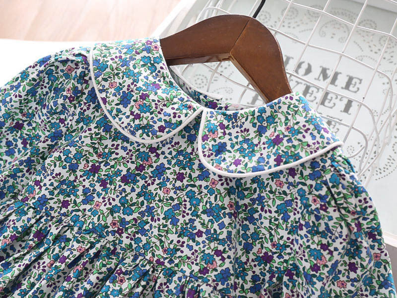 Collar colored floral princess dress