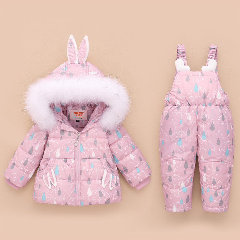 Children's down jacket suit 1-3 year old female baby coat